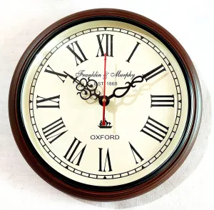 NAUTICAL COLLECTION Classic Wooden & Glass Vintage Unique Style Wall Clock for Home || Living Room || Bedroom || Hall 12 inch (Brown)