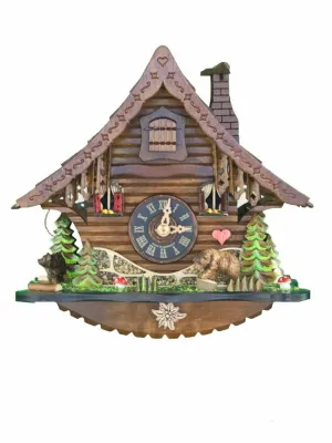One Day Cuckoo Clock Cottage with Moving Bear