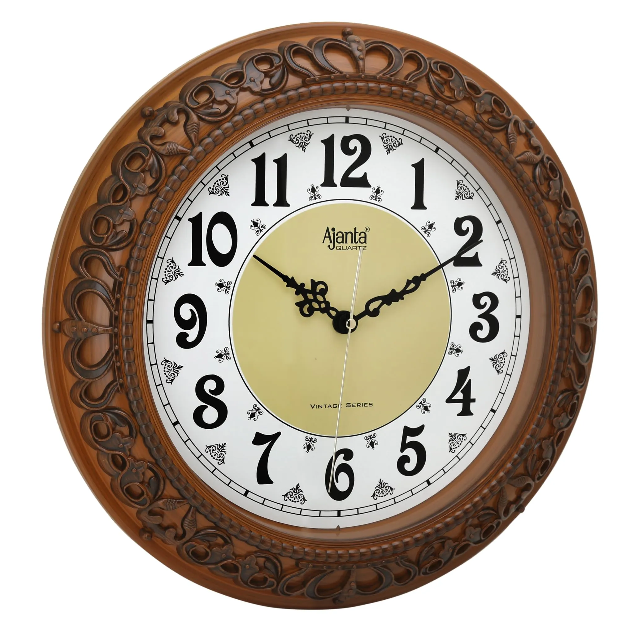 Orpat Ajanta Wall Clock for Home and Offices Silent Sweep Movement 14 Inches Wall Clock (Maple_36 x 36 x 4 cm)