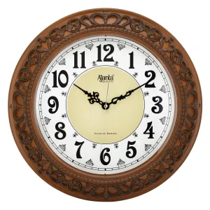 Orpat Ajanta Wall Clock for Home and Offices Silent Sweep Movement 14 Inches Wall Clock (Maple_36 x 36 x 4 cm)