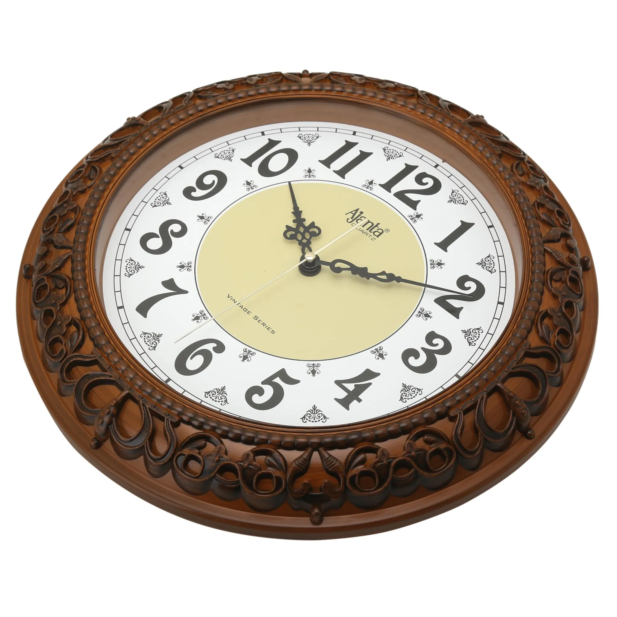 Orpat Ajanta Wall Clock for Home and Offices Silent Sweep Movement 14 Inches Wall Clock (Maple_36 x 36 x 4 cm)