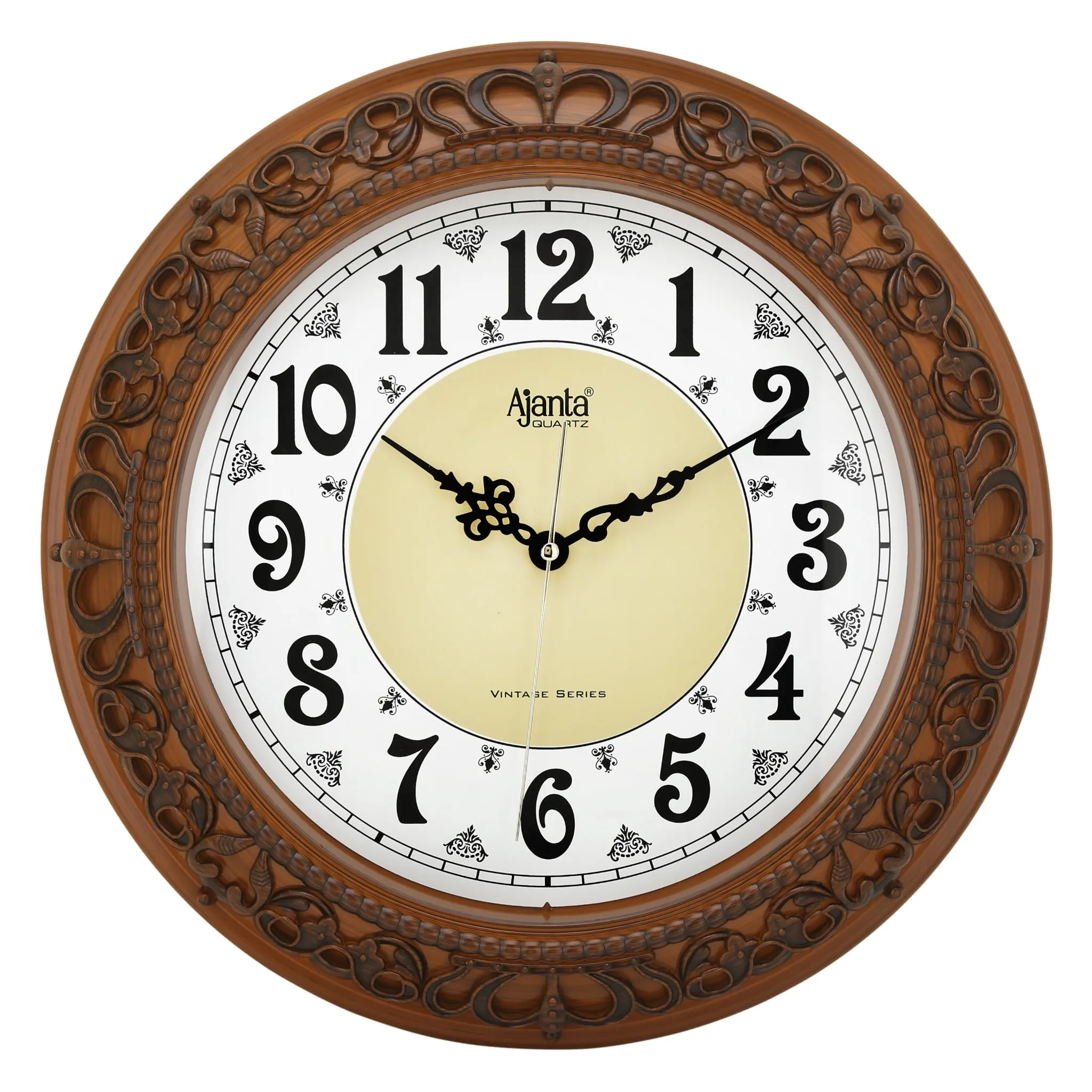 Orpat Ajanta Wall Clock for Home and Offices Silent Sweep Movement 14 Inches Wall Clock (Maple_36 x 36 x 4 cm)