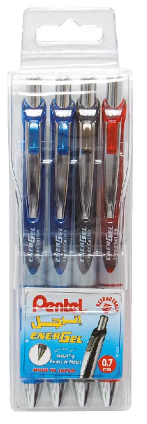 Pentel Energel Retractable Gel Pen Multicolor 0.7mm Display