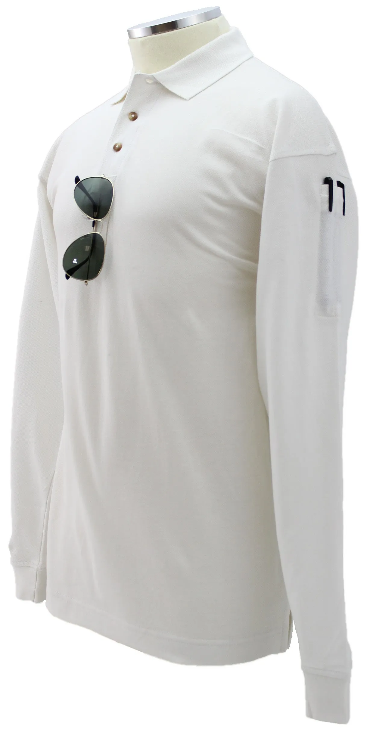 Plain Polycotton Tactical Long Sleeve Polo Shirt