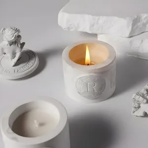Plaster Statue Aromatherapy Candle | Lemon Basil & Citrus Scented Candle | Essential Oil Soy Wax Candle | 12 Hours Burning Time