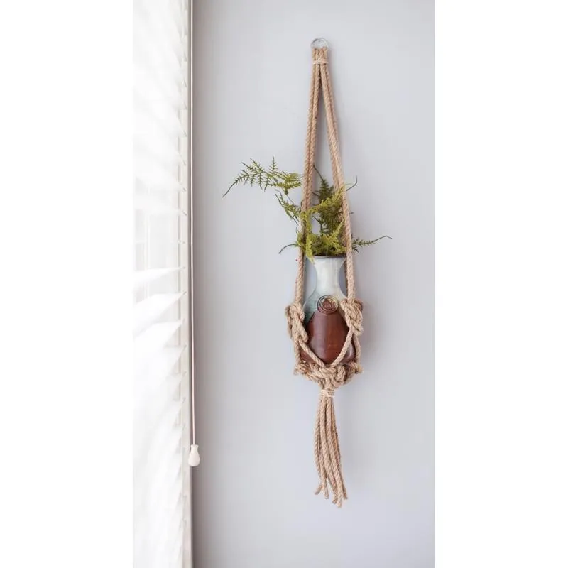 Primitive Planters Natural Jute 30 in. H Knotted Plant Hanger 1 pk
