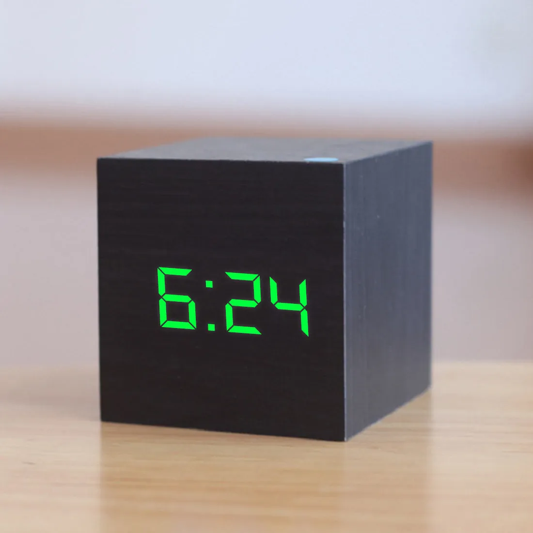 Qualified Digital Wooden LED Alarm Clock Wood Retro Glow Clock Desktop Table Decor Voice Control Snooze Function Desk Tools
