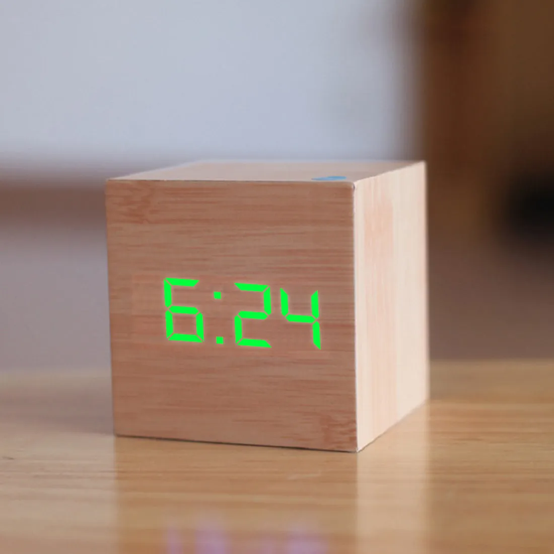 Qualified Digital Wooden LED Alarm Clock Wood Retro Glow Clock Desktop Table Decor Voice Control Snooze Function Desk Tools