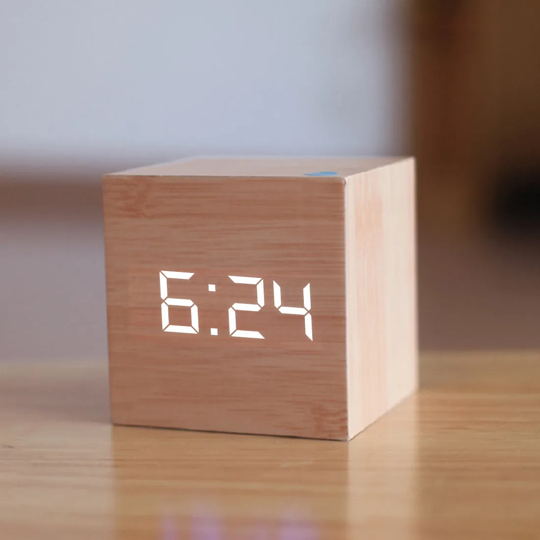 Qualified Digital Wooden LED Alarm Clock Wood Retro Glow Clock Desktop Table Decor Voice Control Snooze Function Desk Tools
