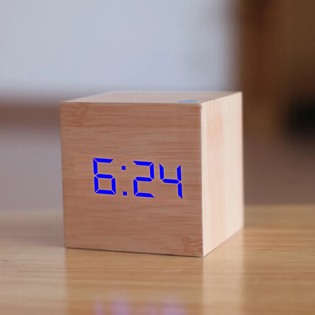 Qualified Digital Wooden LED Alarm Clock Wood Retro Glow Clock Desktop Table Decor Voice Control Snooze Function Desk Tools