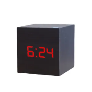 Qualified Digital Wooden LED Alarm Clock Wood Retro Glow Clock Desktop Table Decor Voice Control Snooze Function Desk Tools
