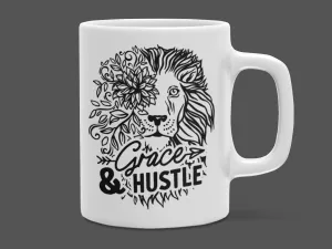 "Grace & Hustle Lion Art" Mug 12 or 15 oz.