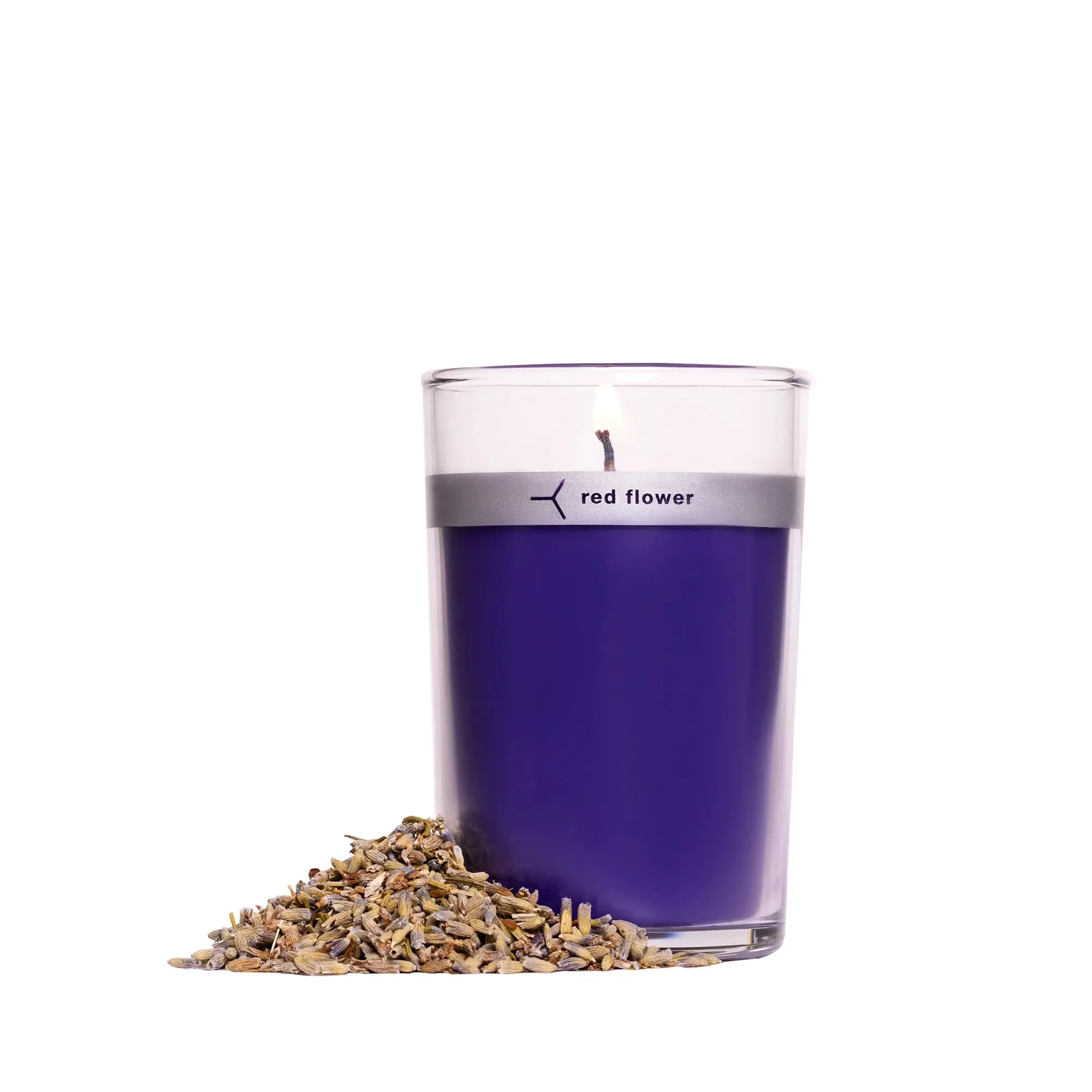 Red Flower - French Lavender Petal Topped Candle 6 oz