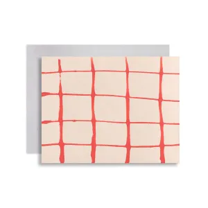 Red Grid Stationery Set