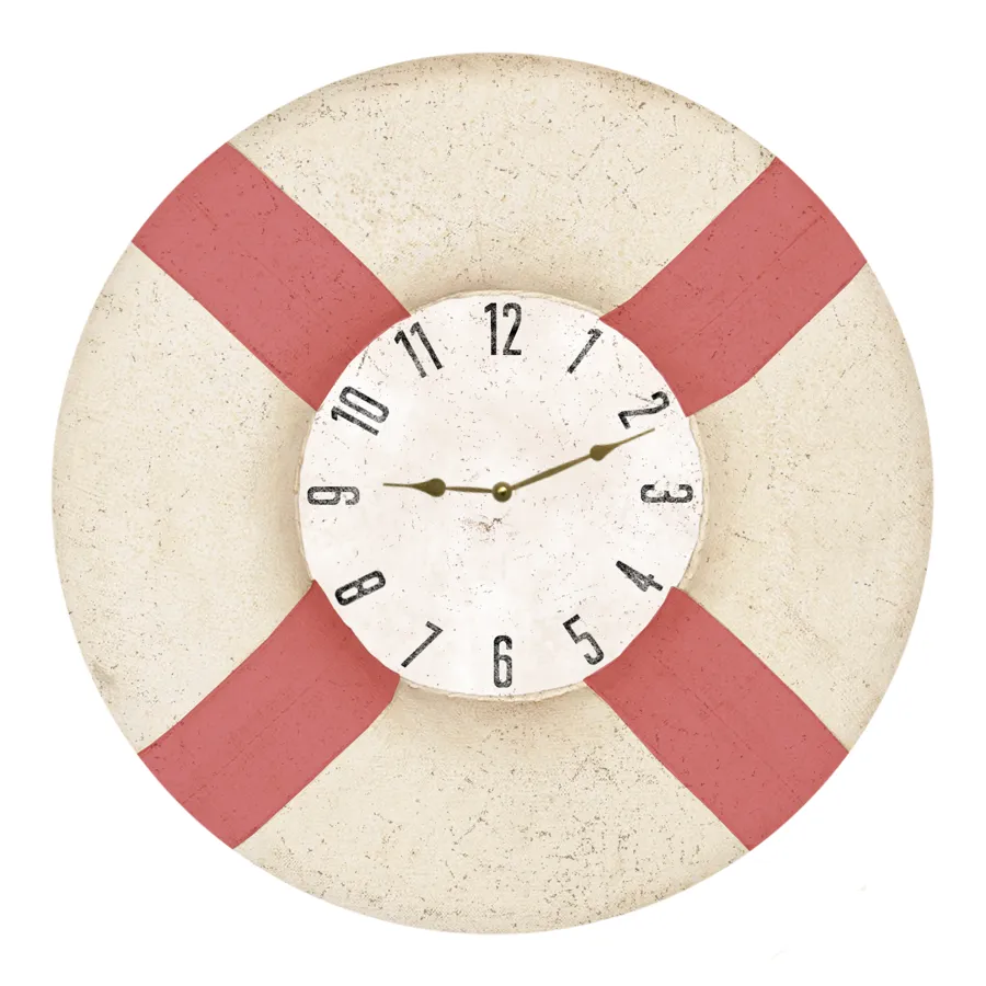 Rustic Handmade Life Preserver Clock – Maritime Home Accent