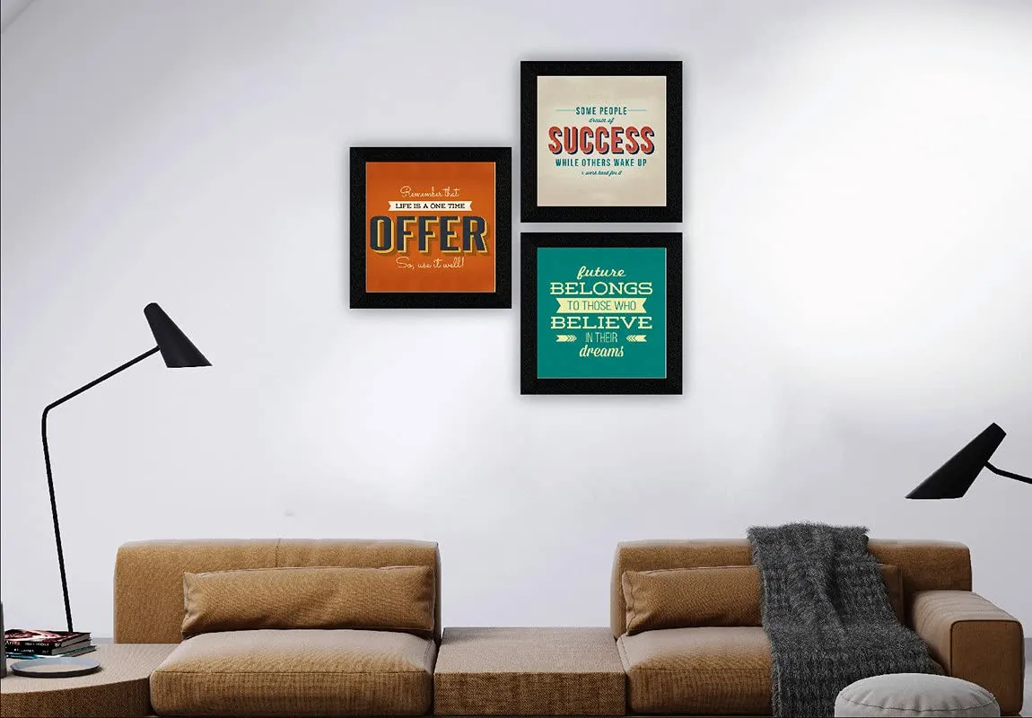 SAF paintings Engineered Wood, Quote, Landscapes, motivational, Flowers Framed Painting, Multicolour, UV Textured, 10 Inch X 10 Inch SANFQT31422