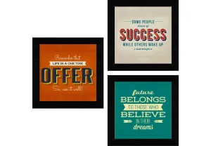 SAF paintings Engineered Wood, Quote, Landscapes, motivational, Flowers Framed Painting, Multicolour, UV Textured, 10 Inch X 10 Inch SANFQT31422