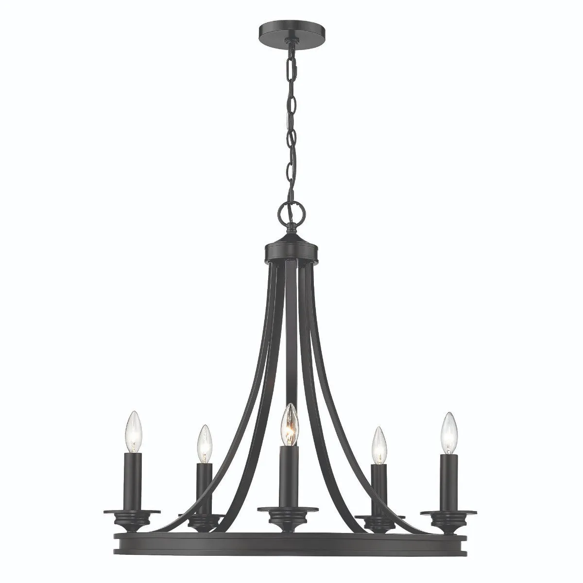 Saldano 5 lights 28 in. Chandelier Black Finish