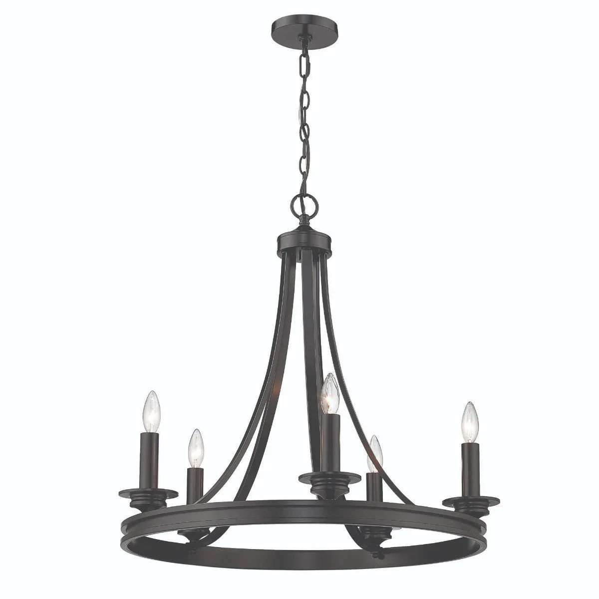 Saldano 5 lights 28 in. Chandelier Black Finish