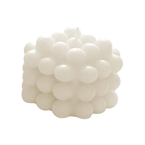 SAZ DEKOR Scented Candles Geometry Bubble Candles for Office Christmas Photo Props White