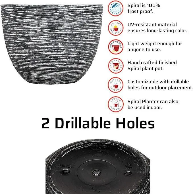 SG Traders ™ Large Round Plastic Spiral Garden Plant Pot