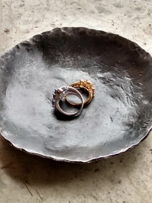 Shallow Hammered Iron Bowl