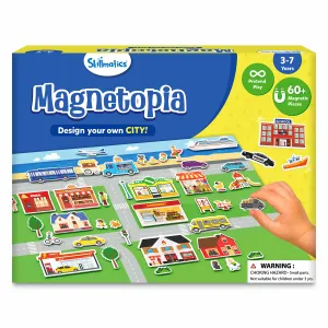 Skillmatics Creative Toy Magnetopia - Design Your City, Interactive Pretend Play Set For Kids, Toddlers, 60  Magnetic Pieces, Preschool Learning Game, Gifts for Boys & Girls Ages 3, 4, 5, 6, 7