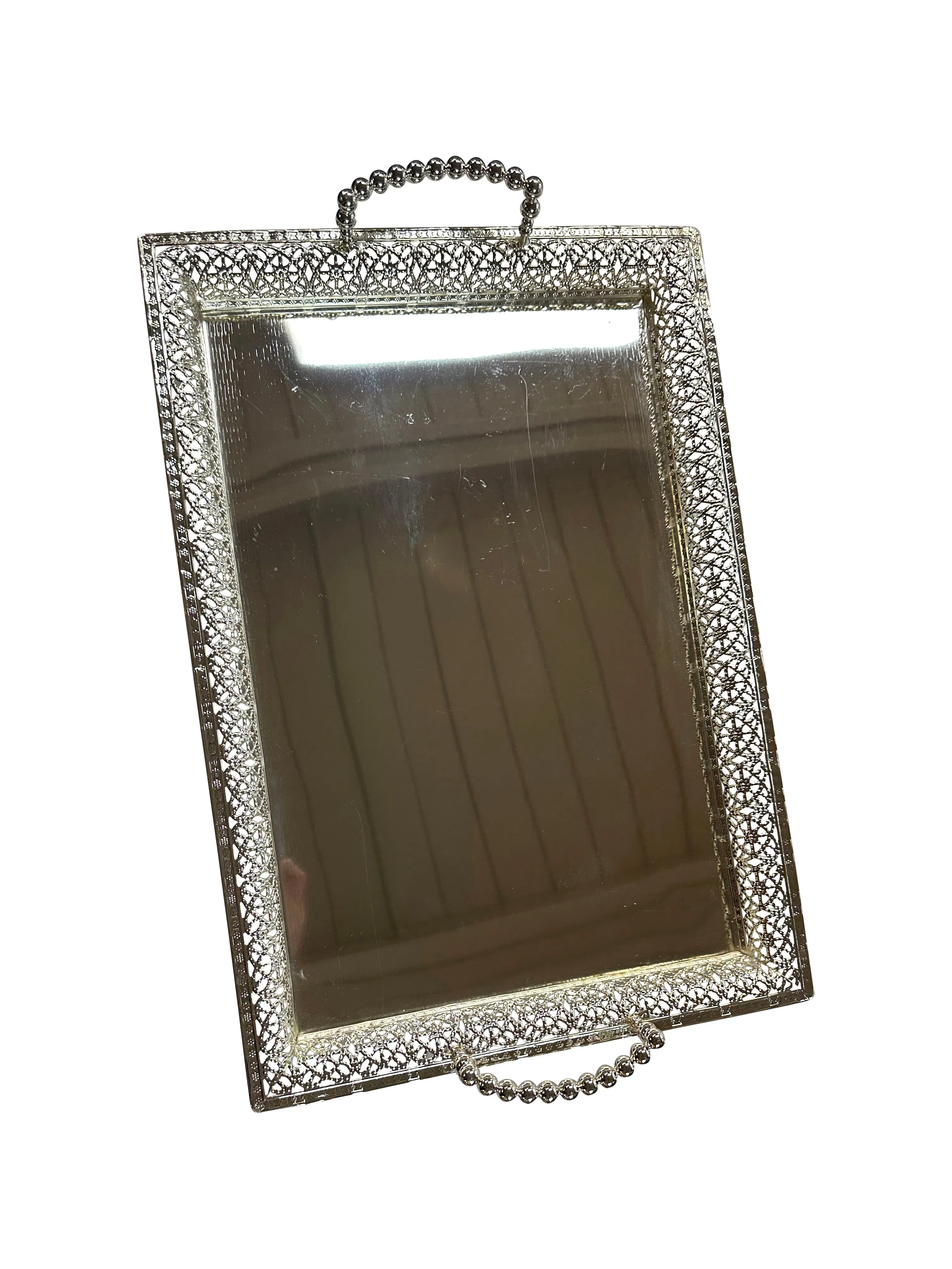 Small Shirni Tray With Handles in Silver
