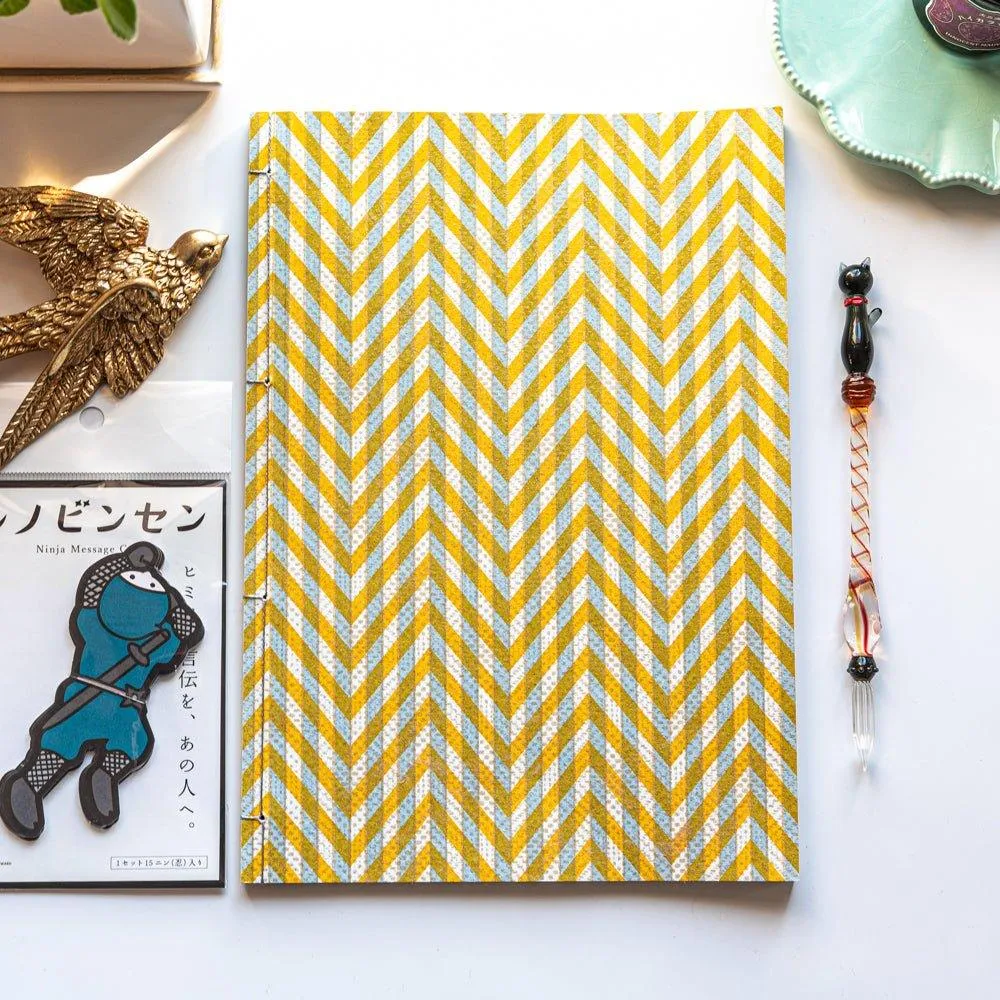 SOME PAD Yellow Yuzen Washi Japanese Binding Notebook (B5)