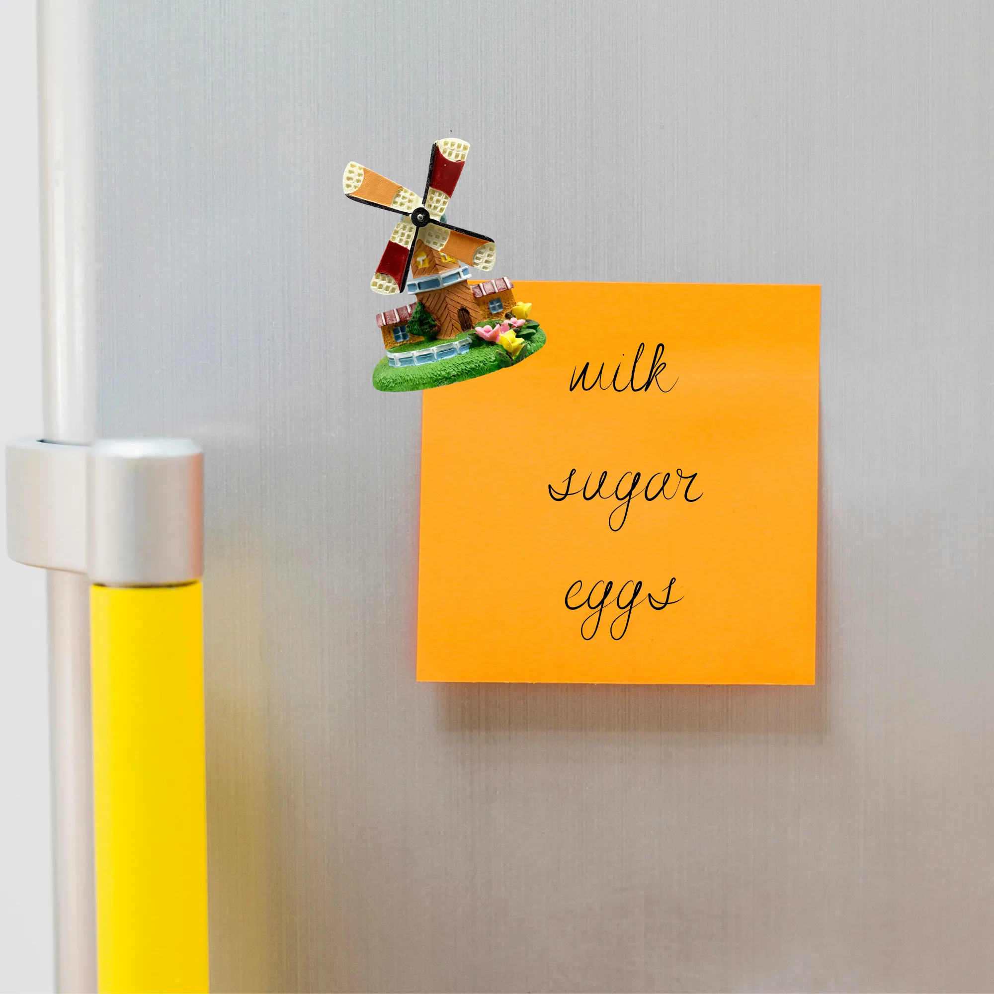 Souvenir Kitchen Magnet Tulips Windmill