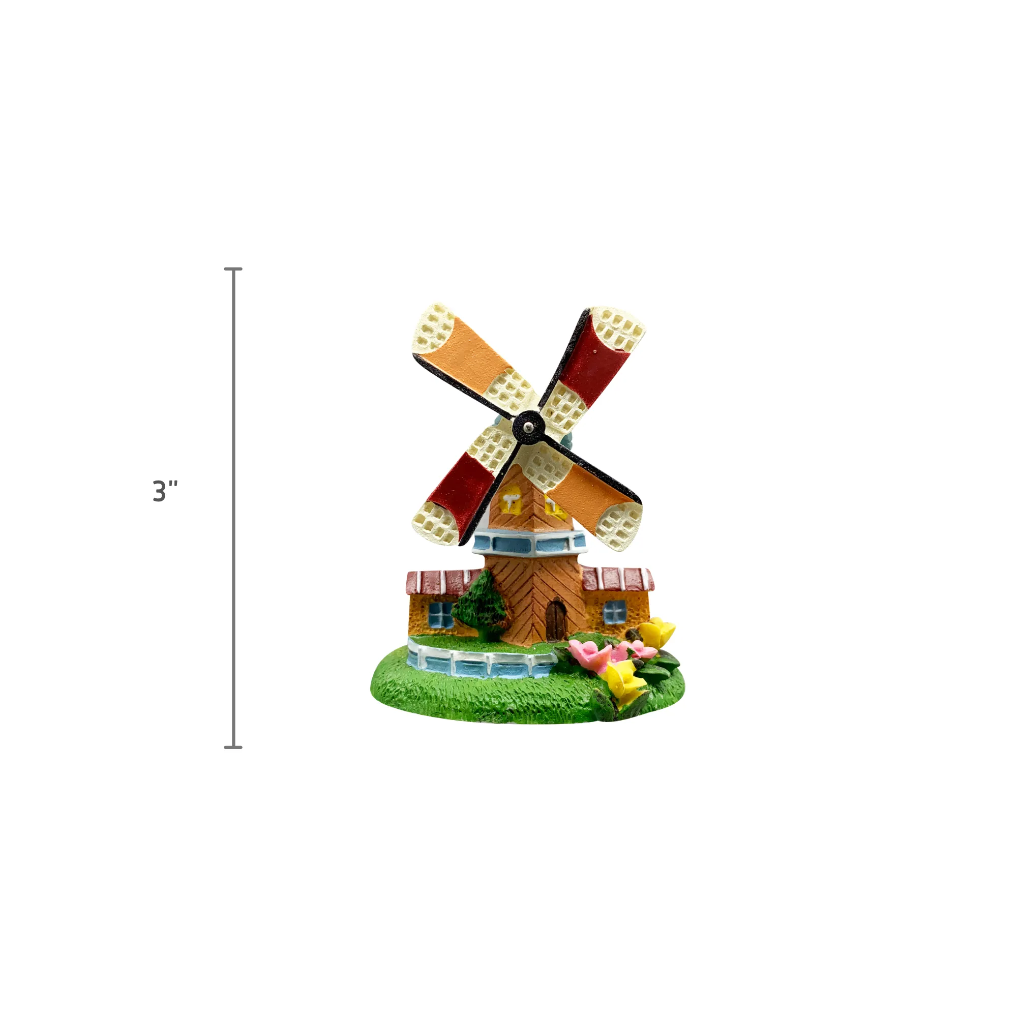 Souvenir Kitchen Magnet Tulips Windmill