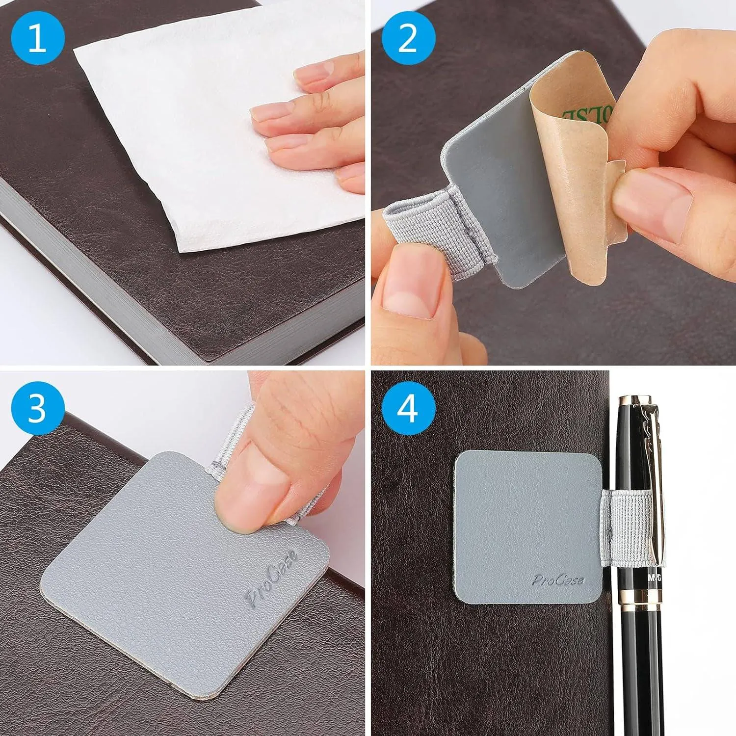 StayWrite Pen Loops: 5-Pack of Stylish Leather Pen Holders for Notebooks & More