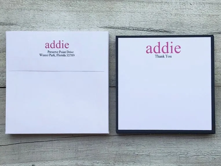 Thank You Note Card - Thank You Cards - Thank You Stationery - Personalized Cards - Personalized Stationery - Name Note Cards
