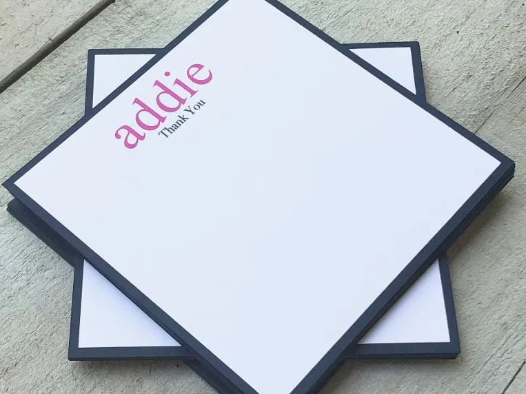 Thank You Note Card - Thank You Cards - Thank You Stationery - Personalized Cards - Personalized Stationery - Name Note Cards