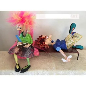 The Professional Therapist Art in Paper Mache Humorous Whimsical Sculptures by Naava Naslavsky
