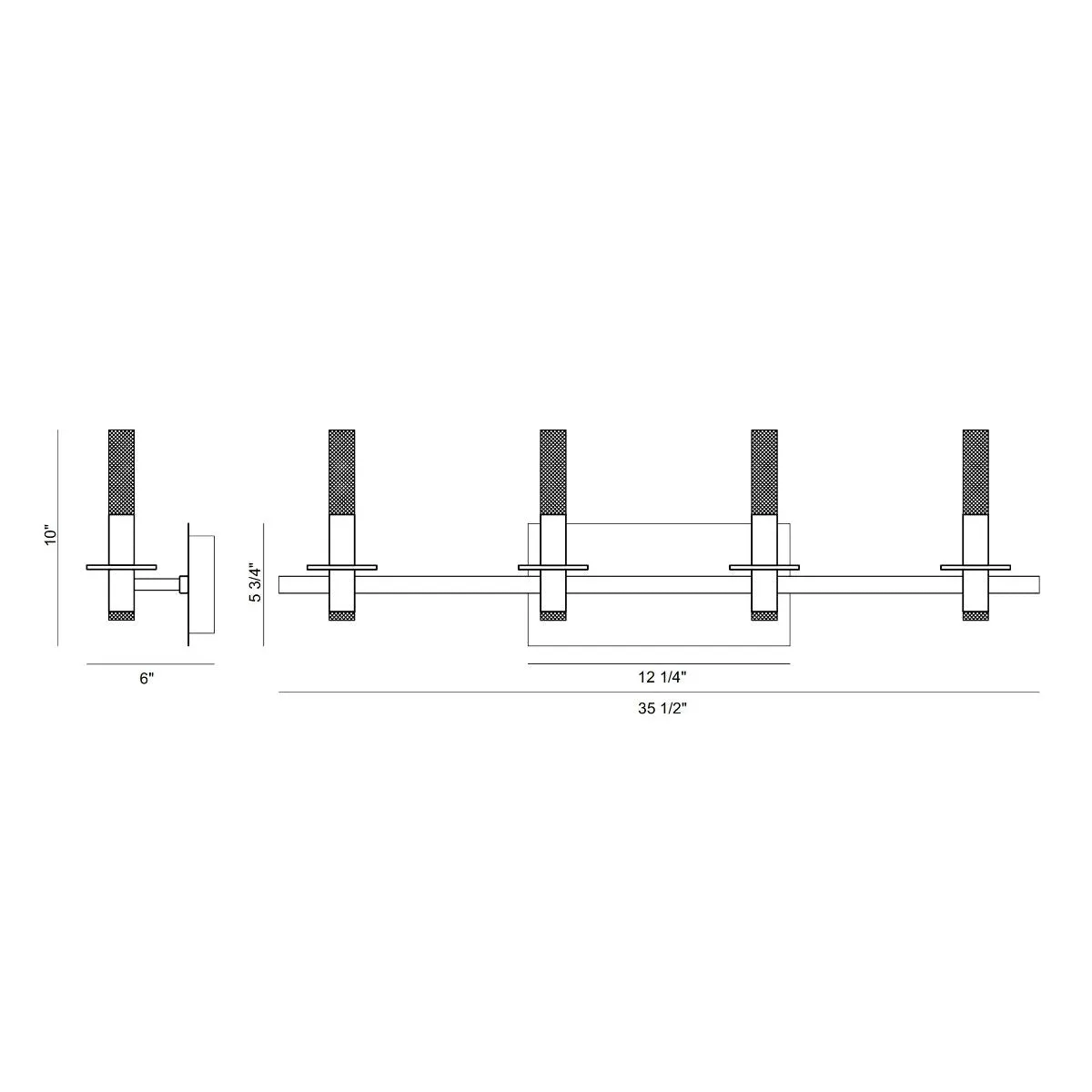 Torna 8 Lights 36 in. LED Vanity Light Gold Finish