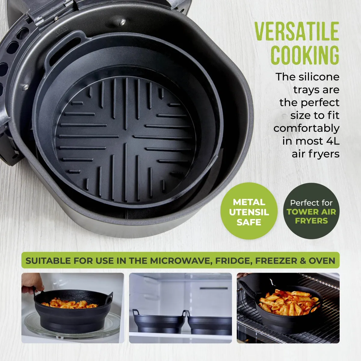 Tower Round Foldable Trays (Set of 2)