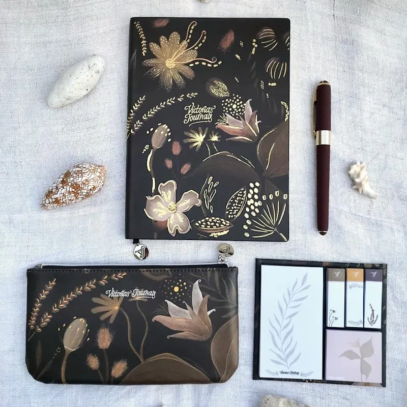 Victoria's Journals Gift Set - Golden Florals