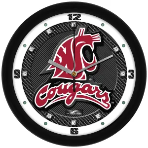 Washington State Wall Clock - Carbon Fiber Textured