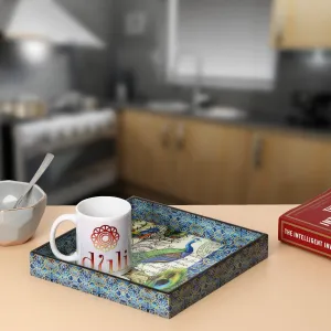 Wooden Handmade Enamel Coated Multipurpose Serving Tray for Home and Dining Table