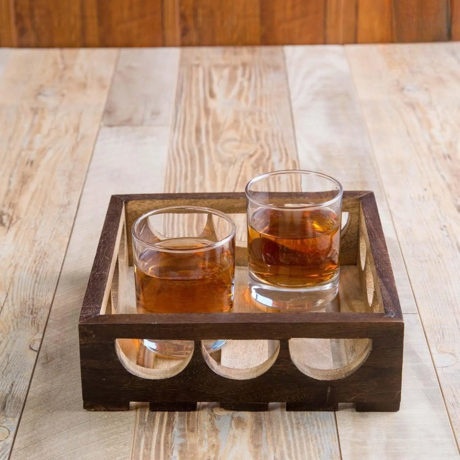 Wooden Twist Urge Fancy Design Solid Wood Carved Serving Tray