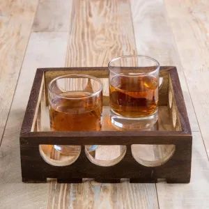 Wooden Twist Urge Fancy Design Solid Wood Carved Serving Tray