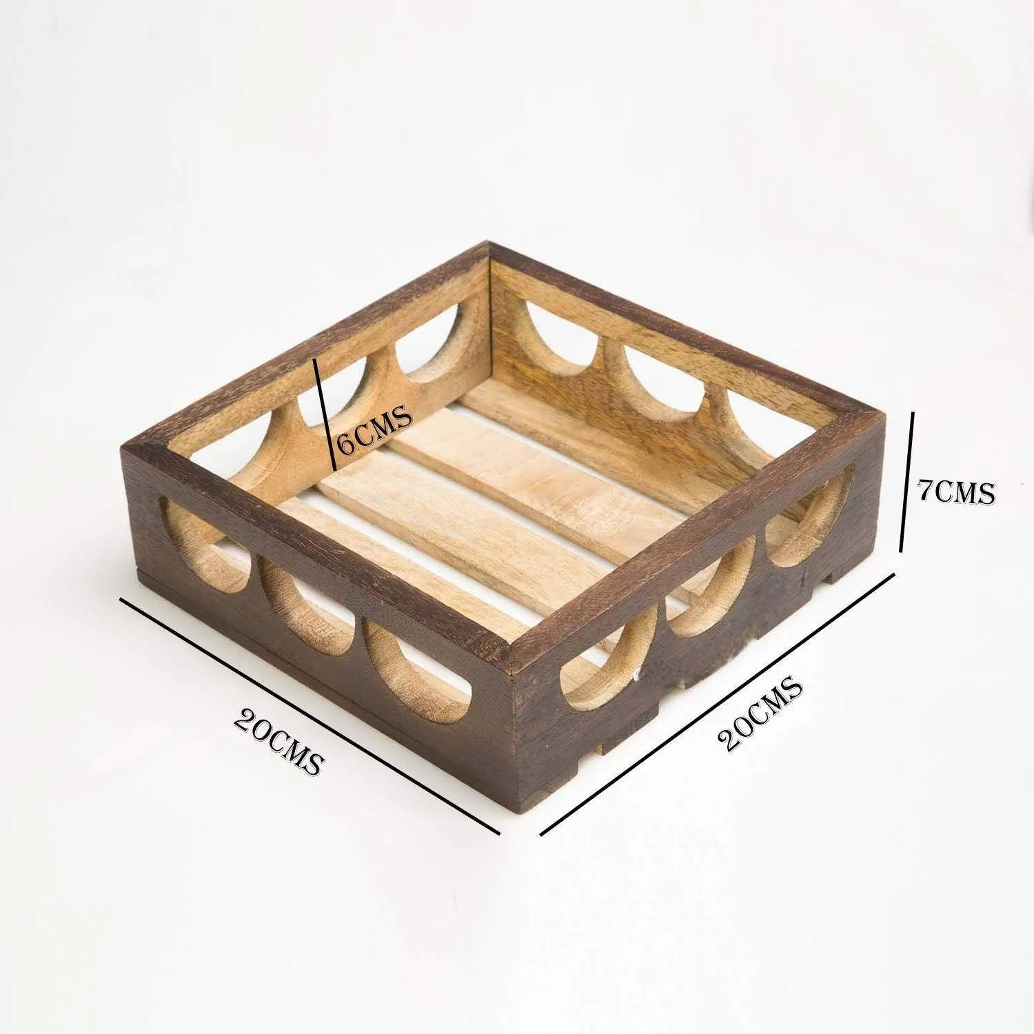 Wooden Twist Urge Fancy Design Solid Wood Carved Serving Tray