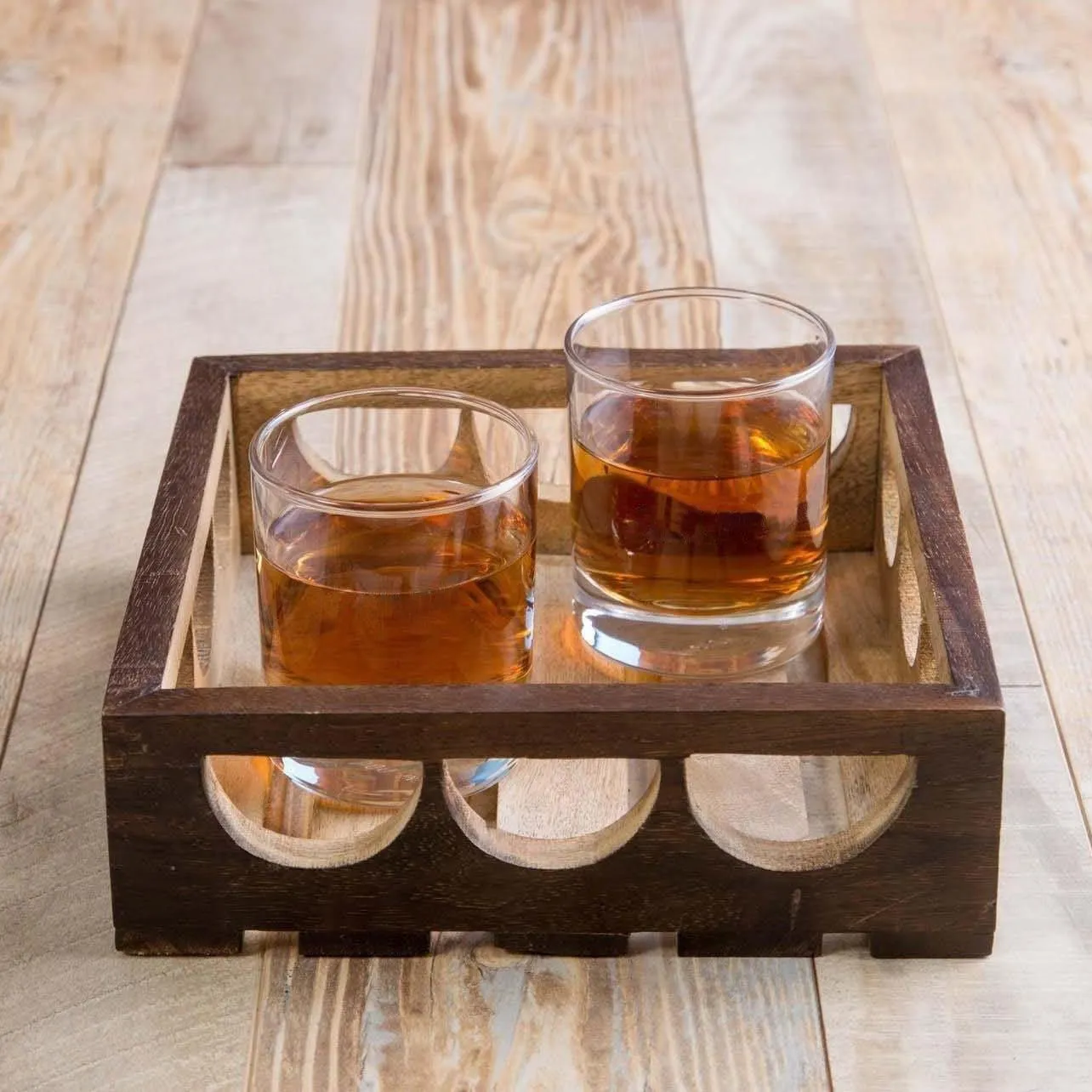 Wooden Twist Urge Fancy Design Solid Wood Carved Serving Tray